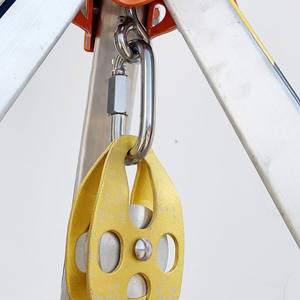 Trépied de sauvetage incendie Support triangulaire en alliage d'aluminium Palan à treuil à manivelle pour le sauvetage d'urgence de la tête de puits - Product Image 5
