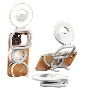 Support magnétique portable et fin pour anneau lumineux, avec ventouse, pour téléphone, selfies, photos, utilisation extérieure ou sur bureau, recharge Type-C/USB, <span class=keywords><strong>batterie</strong></span> 800 mAh - Product Image 1