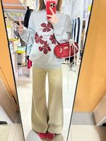 Jeans pour femmes de style streetwear, personnalisés en usine, à jambe large, couleur unie, coupe ample, respirants, taille basse, couleur kaki, grandes tailles