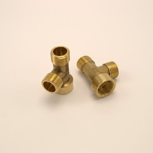Adaptador de accesorios de tubería electrochapada de latón tipo T de 3 vías, conector acoplador, rosca interna <span class=keywords><strong>para</strong></span> aplicaciones de <span class=keywords><strong>agua</strong></span>, combustible y gas - Product Image 2