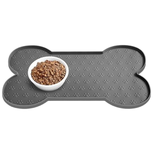 Köpek ve evcil hayvan besleme paspası ve su kaseleri için küçük hayvanlar için su geçirmez kaymaz silikon kedi maması kemik şeklinde tasarım - Product Image 1