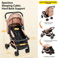 Kereta Dorong Bayi dengan Sabuk Pengaman dan Sandaran Kaki yang Dapat Disesuaikan untuk Bayi