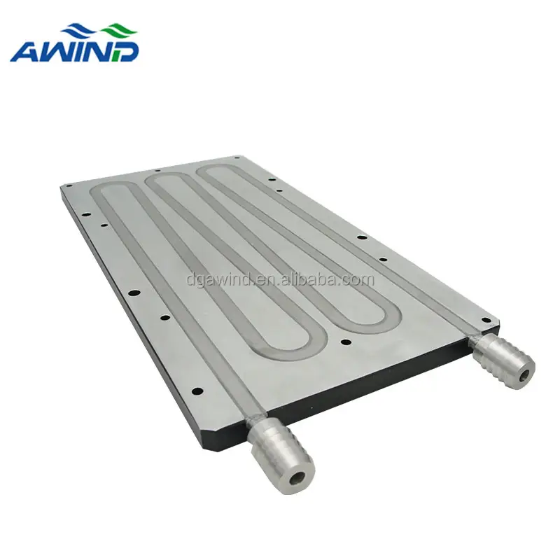 Custom Al Water Liquid cooling epoxy bonded heatsink cold plate with copper tube custom aluminum base profil heat sink prices