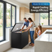 Congélateur coffre solaire OEM 188L 12V 24V DC à compresseur, machine à glaçons puissante pour la maison, les zones rurales et le stockage hors réseau