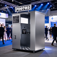 Mesin Photo Booth Portabel Stainless Steel untuk Pernikahan, Pesta, Acara, Sewa Bisnis, Layanan Mandiri, Smartphone, Kamera