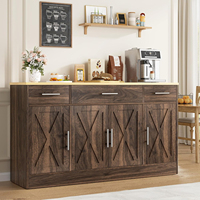 Buffet de style farmhouse en forme de X, directement de l'usine, armoire de rangement pour café et cuisine, pour salle à manger et salon