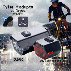 Ensemble d'éclairage arrière USB LED pour vélo Alimentation étanche portable <span class=keywords><strong>de</strong></span> nuit 4 modes 39mm Largeur maximale 30mm pour l'extérieur - Product Image 1