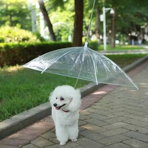 Parapluie pour chien de compagnie, pliable manuel, droit, de haute qualité, imperméable, blanc transparent - Product Image 6