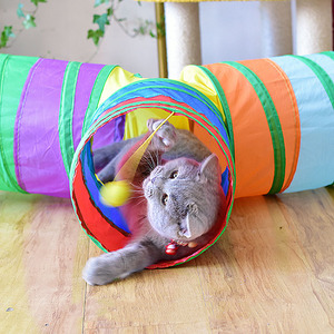 Productos para mascotas 50*25 cm plegable Arco Iris gato túnel conjunto canal venta al por mayor gato juguetes interactivos tubo túnel para gatos de interior - Product Image 4