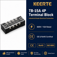 Bloc de jonction à vis 4 pôles en laiton TB-1504 pour panneau de commande, connecteur de câblage fixe, distribution d'alimentation, certifié CE