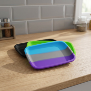 Food Grade Silicone Serving Tray Square Washable Platter Easy Clean <b>Fruit</b> Snack Tray - Product Image 1