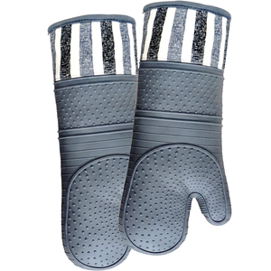 Cotton Silicone Oven <b>Mitts</b> Washable Waterproof Comfortable Non-Slip Anti-Scalding Printed Customizable Dishwasher Safe - Product Image 1