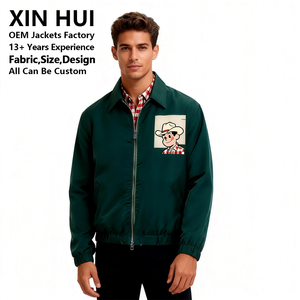 Chaqueta de Invierno para Hombre de Primera Calidad, Color Verde Oscuro Vintage, con Bordado Personalizado de Vaquero, Cierre de Cremallera, Servicio OEM, a la Moda - Product Image 2