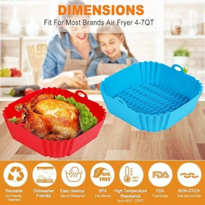 Factory Customized Multiple Sizes 6-Piece Disposable <b>Silicone</b> Air Fryer Liners for <b>Baking</b> Dishes & Pans - Product Image 3
