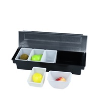 Heavybao Bar Condiment Caddy 6 compartiments Récipient De Service Sauce Fruit Caddy Snacks Plateau Condiment Titulaires Distributeur De Fruits