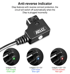 ZITAY D-tap To NP-FZ100 Dummy Battery Coiled Power Cable Cord Adapter Compatible For Sony Alpha 1 Alpha A7III A7R III A9 A7R IV