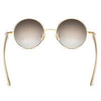 Lunettes de soleil ovales de luxe en corne naturelle pour hommes, protection UV400, logo personnalisé, monture métallique vintage, vente en gros