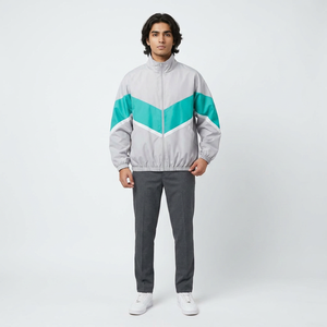 Wholesale Premium High Quality Color Block <b>Men</b> Custom Logo Windbreaker <b>Long</b> Sleeves Luxury <b>Jackets</b> - Product Image 1