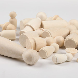 Figuras de madera Hemu de color natural, juego familiar para manualidades y decoraciones infantiles - Product Image 2