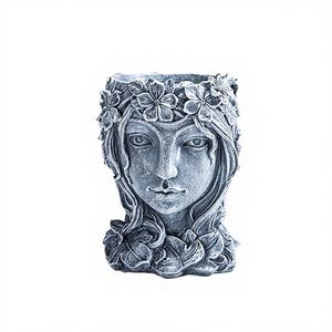 Statue de déesse créative en résine, pot de fleurs décoratif de grand diamètre, pour patio, pelouse, jardin, cour - Product Image 2