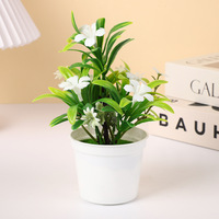 Groothandel Kunstmatige Potplant Kleine Bonsai Event Desktop Decoratie Achtergrond Prachtige Handwerk Gesimuleerde Trompetbloem