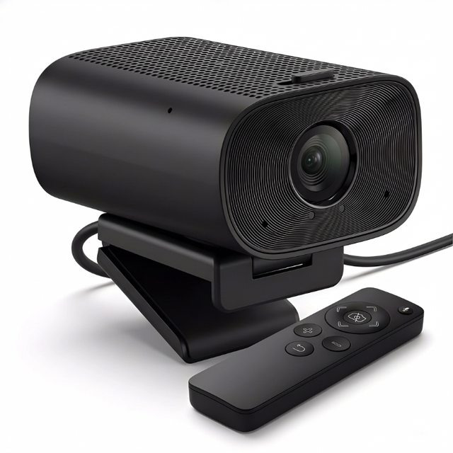 ALL in ONE 4K Webcam for PC Laptop with 30FPS AI Noise Cancellation Speaker and Privacy Cover USB 2.0 Conference Camera