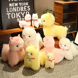Fábrica personalizada OEM Linda Alpaca rosa con campana de peluche de juguete 25/35cm Llama suave juguete personalizado juguetes de peluche decoración de la granja del hogar - Product Image 4