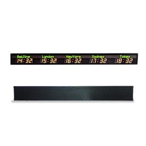 Zhong Xiaoxiao Đồng Hồ Múi Giờ Thương Hiệu 5 Múi Giờ Đồng Hồ Led Nhiều Múi Giờ Treo Tường Lớn Đồng Hồ Treo Tường Múi Giờ Thế Giới Gắn Tường - Product Image 2