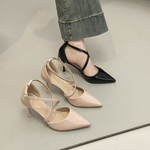 <span class=keywords><strong>Scarpe</strong></span> Estive da <span class=keywords><strong>Donna</strong></span> Sexy in Pelle PU con Tacco Alto Sottile e Punta Affusolata, Lussuose <span class=keywords><strong>Scarpe</strong></span> con Lacci Incrociati per Matrimoni e Banchetti - Product Image 3