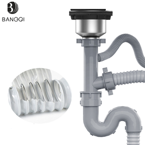 BANGQI acciaio inox Design moderno PVC bagno filtro lucidato da <span class=keywords><strong>cucina</strong></span> lavello acqua <span class=keywords><strong>scarico</strong></span> tubo tubo scolapiatti <span class=keywords><strong>sifone</strong></span> - Product Image 2