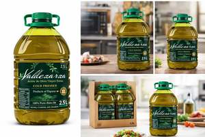 VALDEZARZA Huile d'olive extra vierge 100% biologique pressée à froid 2,5 L Bouteille PET transparente Durée de conservation de 18 à 24 mois Modèle 325 - Product Image 5