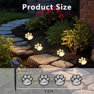 Luces Solares LED con Forma de Pata de Perro para Jardín, Decorativas para Césped y Caminos, con Estaca para el Suelo - Product Image 3