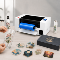 Imprimante d'autocollants UV DTF A3 avec laminateur à feuille d'or 2-en-1, vernis 3D, petite machine de bureau pour enveloppes de gobelets et étiquettes DIY