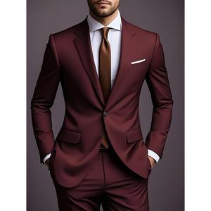 Factory Custom Two-button Digital Printing Suit Two-piece Custom Suit <strong>Jacket</strong> Men's Suit - Product Image 3