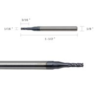 Fraise carrée en carbure à 12 dents non revêtue de 1/16 po pour le fraisage d'acier allié, d'acier trempé, de métaux, ensembles de fraises pour routeur CNC