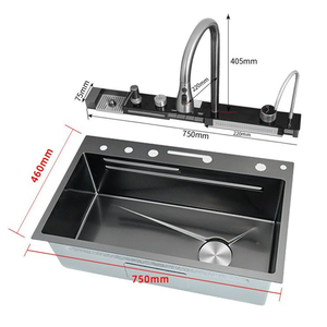 Lavello da Cucina <span class=keywords><strong>di</strong></span> Tendenza per Cucine Moderne con Vasca Singola, Set Completo con Lavello e Tutti gli Accessori - Product Image 2