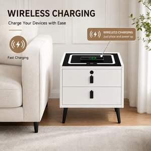 Minimalistischer Smarter Nachttisch mit Kabelloser Ladestation, LED-Licht und Elektronischem Schloss - Product Image 4