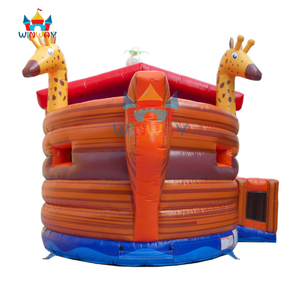 Castillo inflable temático Noah's Ark con tobogán y animales, diseño de jirafa cebra para eventos de Iglesia, centro de juegos al aire libre - Product Image 4
