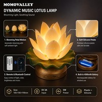 Lampe en silicone plastique Momovalley en forme de fleur de lotus dynamique avec fonction haut-parleur musical pour salle de méditation, décoration intérieure, vente au détail
