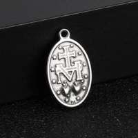 Usine en gros plaqué or et argent vierge marie métal pendentif à breloques style religieux médailles catholiques pendentifs