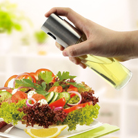 Bouteille de pulvérisation en verre personnalisée Bbq acier inoxydable ensemble de pulvérisateur d'huile d'olive pour bouteille de distributeur d'huile de cuisson
