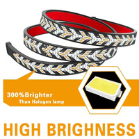 Yeni 12V araba yanıp sönen led ışık şerit 1/1.2/1.5/1.8/2/2.2/2. Fren için kamyonet kırmızı ve kehribar için 4M kuyruk lambası ve dönüş ışığı