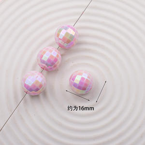 High Quality 16mm UV Coating <b>Plastic</b> Football <b>Beads</b> Handmade Jewelry Accessories with Diamond Wholesale Acrylic DIY Jewelry <b>Bead</b> - Product Image 5
