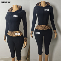 Ensemble de détente 2 pièces doux et confortable, veste à capuche et pantalon capri en coton et élasthanne, style Y2K, tenue décontractée quotidienne pour femme, automne, streetwear, logo personnalisé