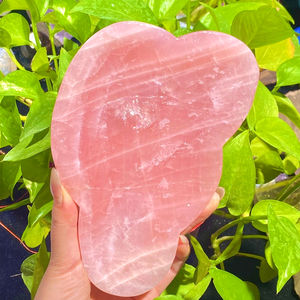 Bol chantant en pierres naturelles de 600-1000g, souvenirs, artisanat en cristal, bol en quartz rose, plat, plateau pour purification - Product Image 6