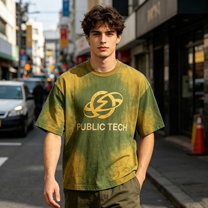 Camiseta de Hombre Personalizada OEM/ODM, 250 g/m², 100% Algodón, Impresión Serigráfica, Estilo Holgado de Lujo, Lavado Ácido, Efecto Desgastado, Manga Corta - Product Image 3