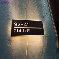 Numéros de maison 3D personnalisés en acrylique éclairés par LED, lettres en acier inoxydable épaisses, pour bars, hôtels, hôpitaux, écoles, bâtiments, montage mural