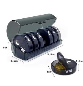 Werbeartikel PP-Pillenaufbewahrungskoffer OEM 7-Tage-Medikamentenbox aus Kunststoff, langlebige und praktische Pillenaufbewahrung für Reisen - Product Image 2