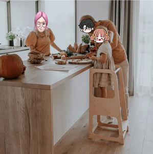 Haute qualité cuisine Assistant tour en bois enfants escabeau enfant en bas âge cuisine apprentissage tabouret - Product Image 5