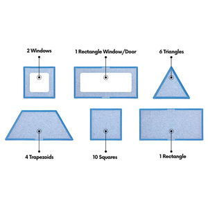 Una casa magnetica A forma quadrata per i bambini per assemblare Set facilmente A scatto insieme con pannello quadrato e triangolo Booster Pack - Product Image 6